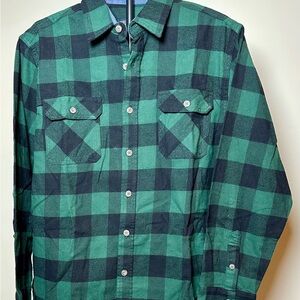 Jachs Green and Black Flannel Shirt Large